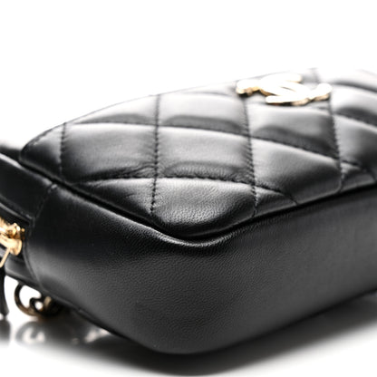 Chanel Lambskin Quilted Waist Bag With Pouch Black 10 of 11
