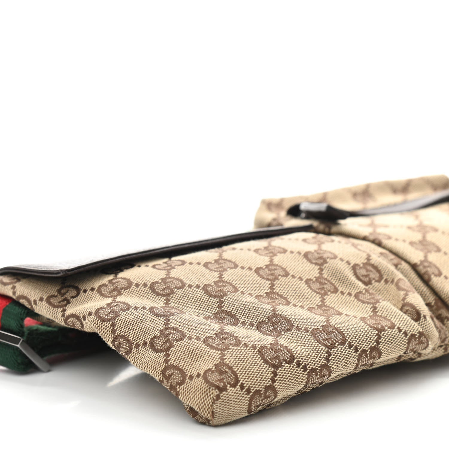 Gucci GG Monogram Web Double Pocket Belt Bag Dark Brown 9 of 12