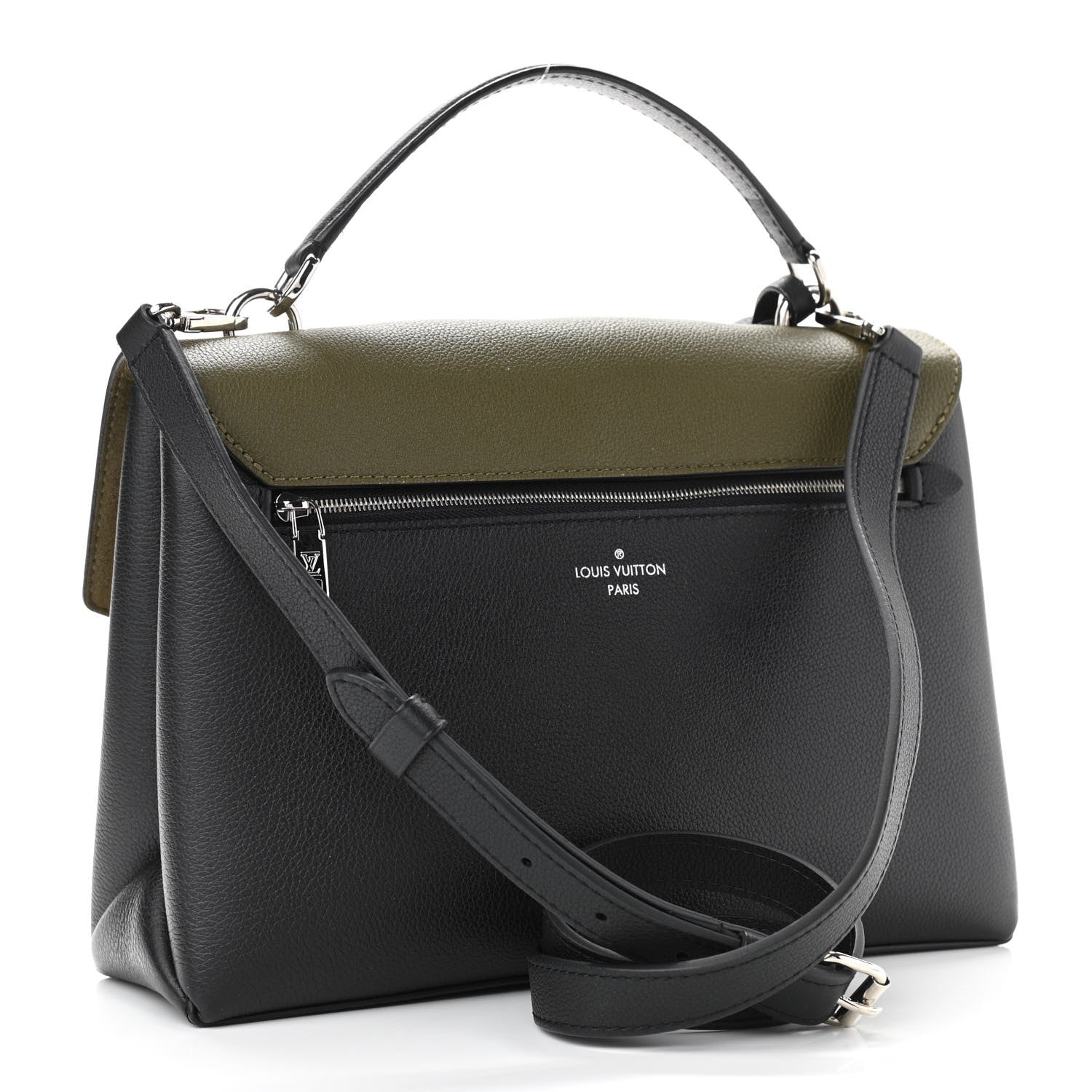 Louis Vuitton Soft Calfskin My Lockme Top Handle Laurier Green Toffee Latte Beige Black 2 of 10