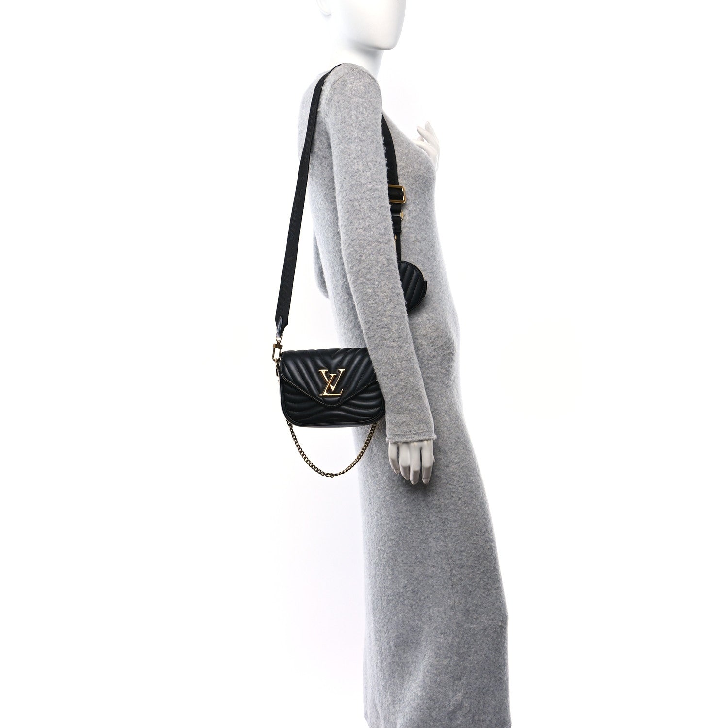 Louis Vuitton Calfskin New Wave Multi Pochette Black 2 of 9
