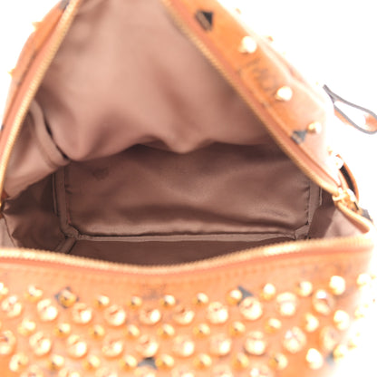 MCM Visetos Swarovski Mini Stark Diamond Backpack Cognac 5 of 11