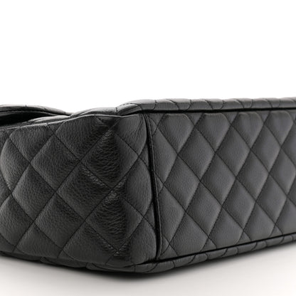 Chanel Grained Calfskin Quilted XXL Travel Flap Bag Black 9 of 10