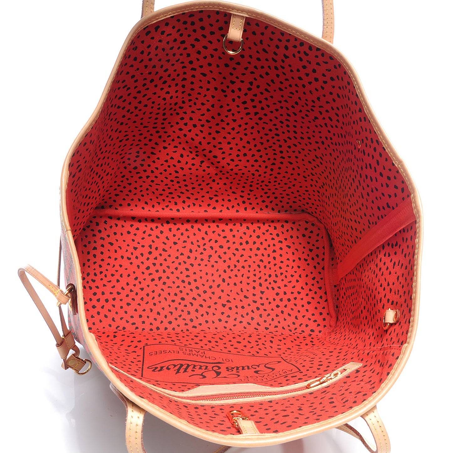 Monogram Kusama Waves Neverfull MM Red