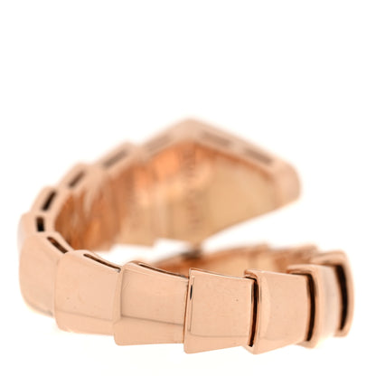 Bulgari 18K Rose Gold Diamond Serpenti Viper Ring L 3 of 4