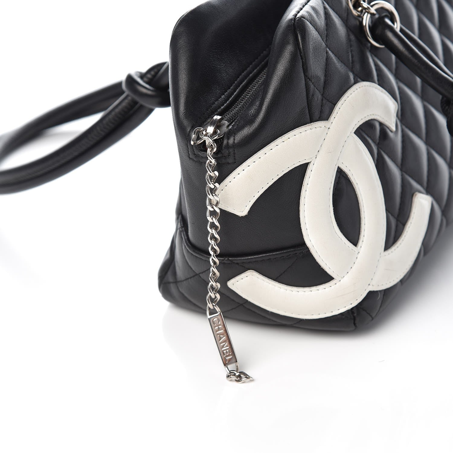 Chanel Calfskin Quilted Large Cambon Bowler Black White 9 of 9