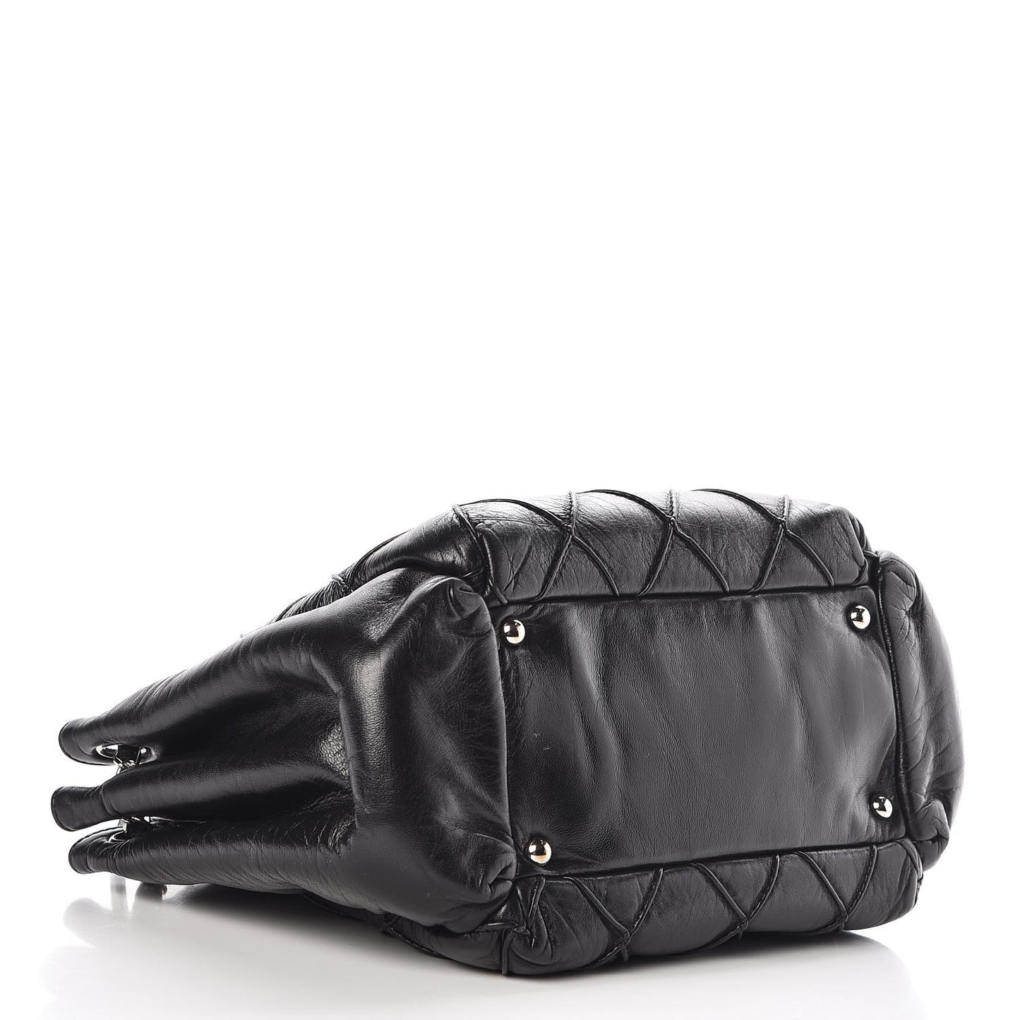 Lambskin Accordion Shoulder Bag Black