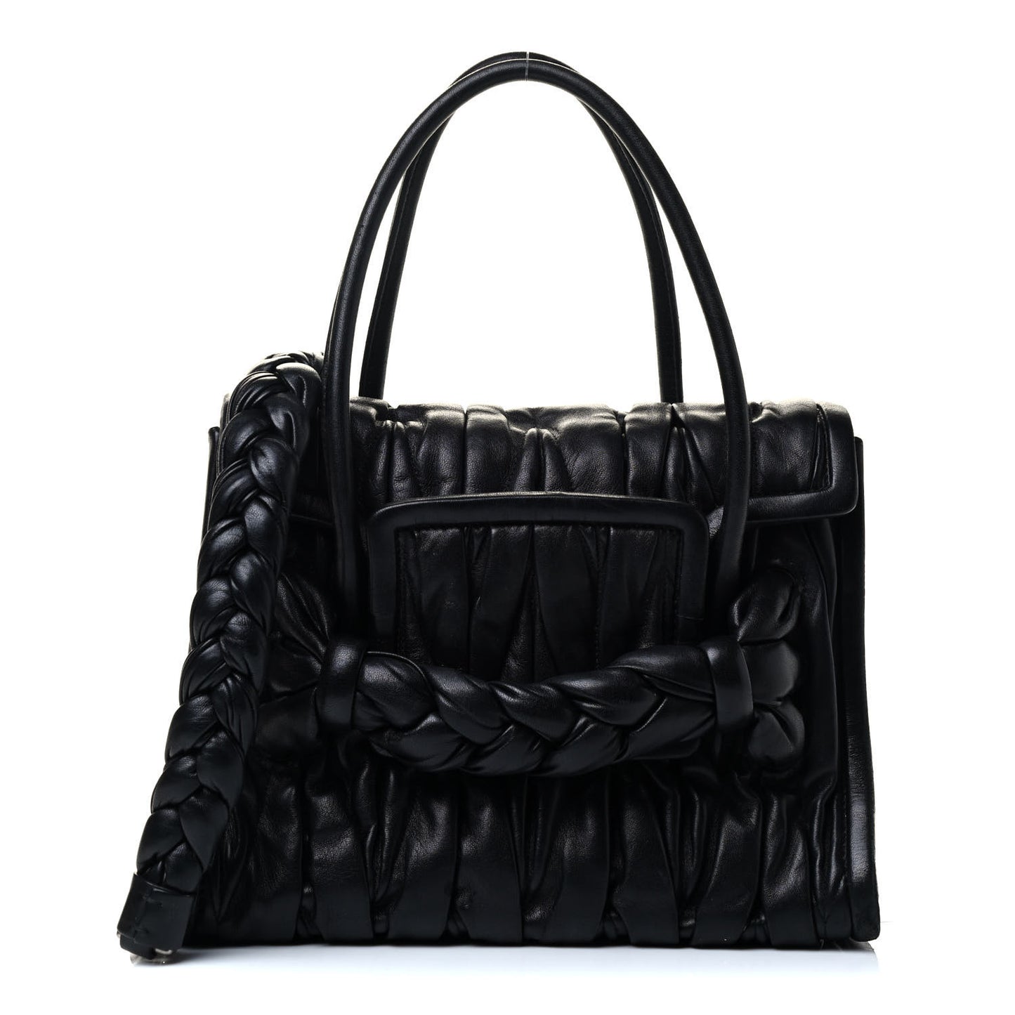 Nappa Matelasse Top Handle Tote Black