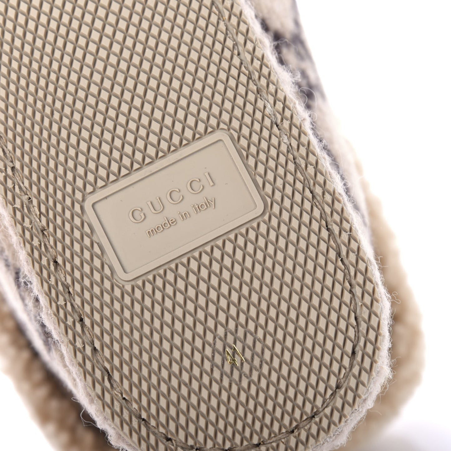 Covered Wool GG Monogram Womens Fria Horsebit Ankle Boots 41 Beige Ebony Butterscotch