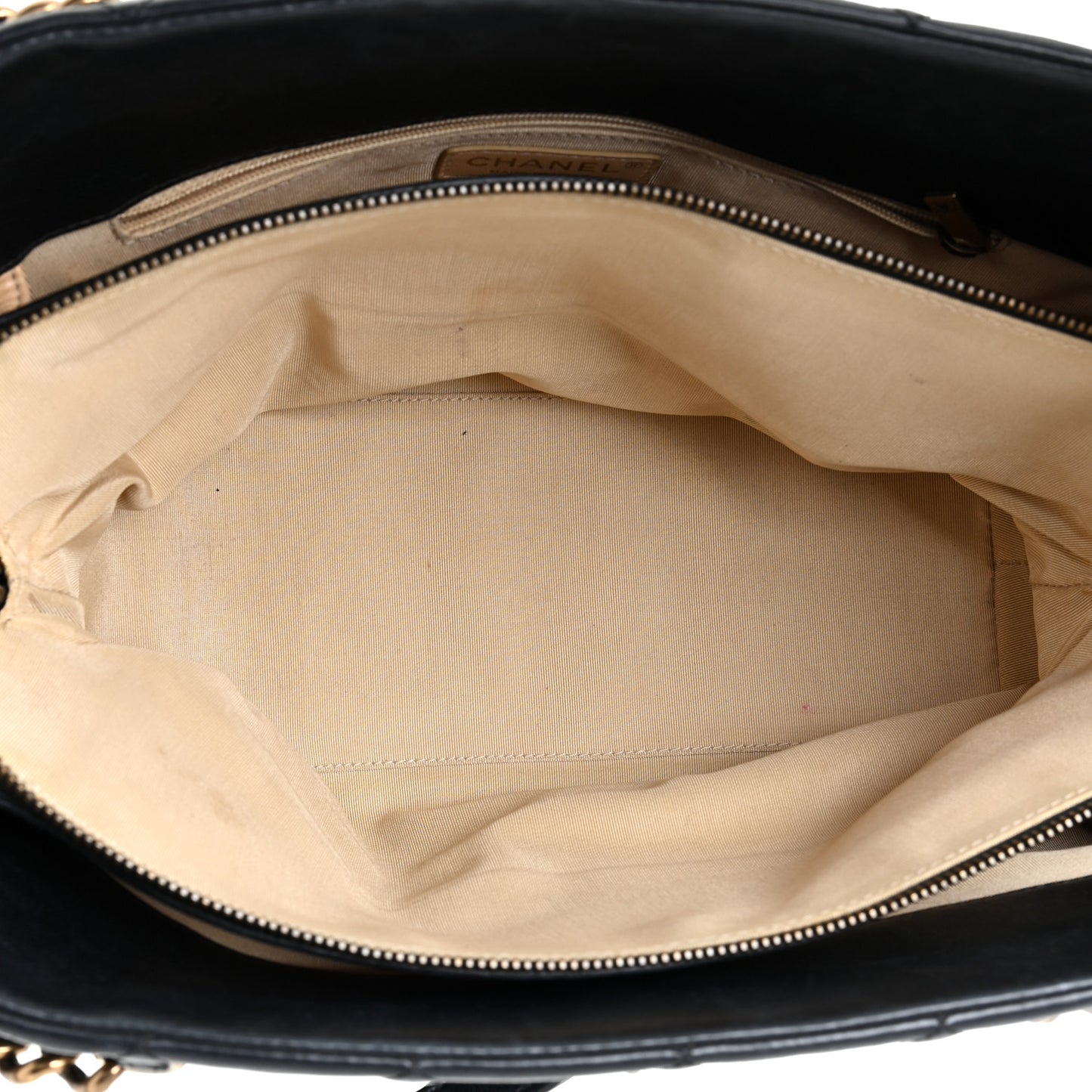Calfskin Quilted Small CC Crown Tote Black
