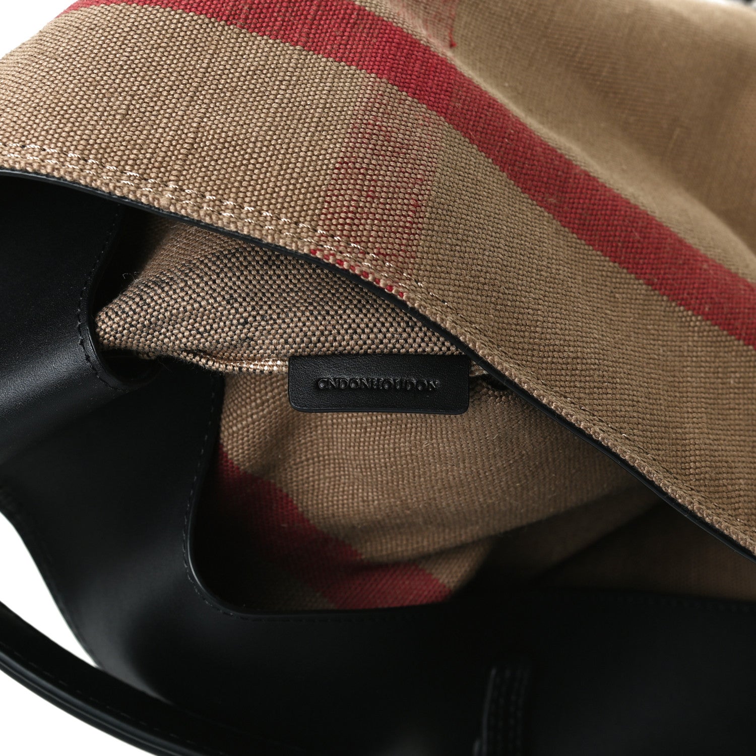 Burberry Canvas Mega Check Medium Ashby Hobo Black 10 of 16