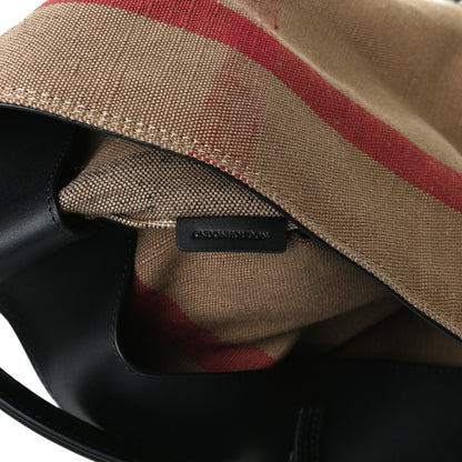 Burberry Canvas Mega Check Medium Ashby Hobo Black 10 of 16