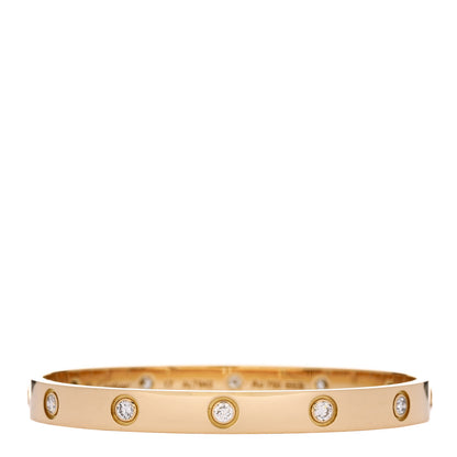 Cartier 18K Yellow Gold 10 Diamond LOVE Bracelet 17 1 of 6