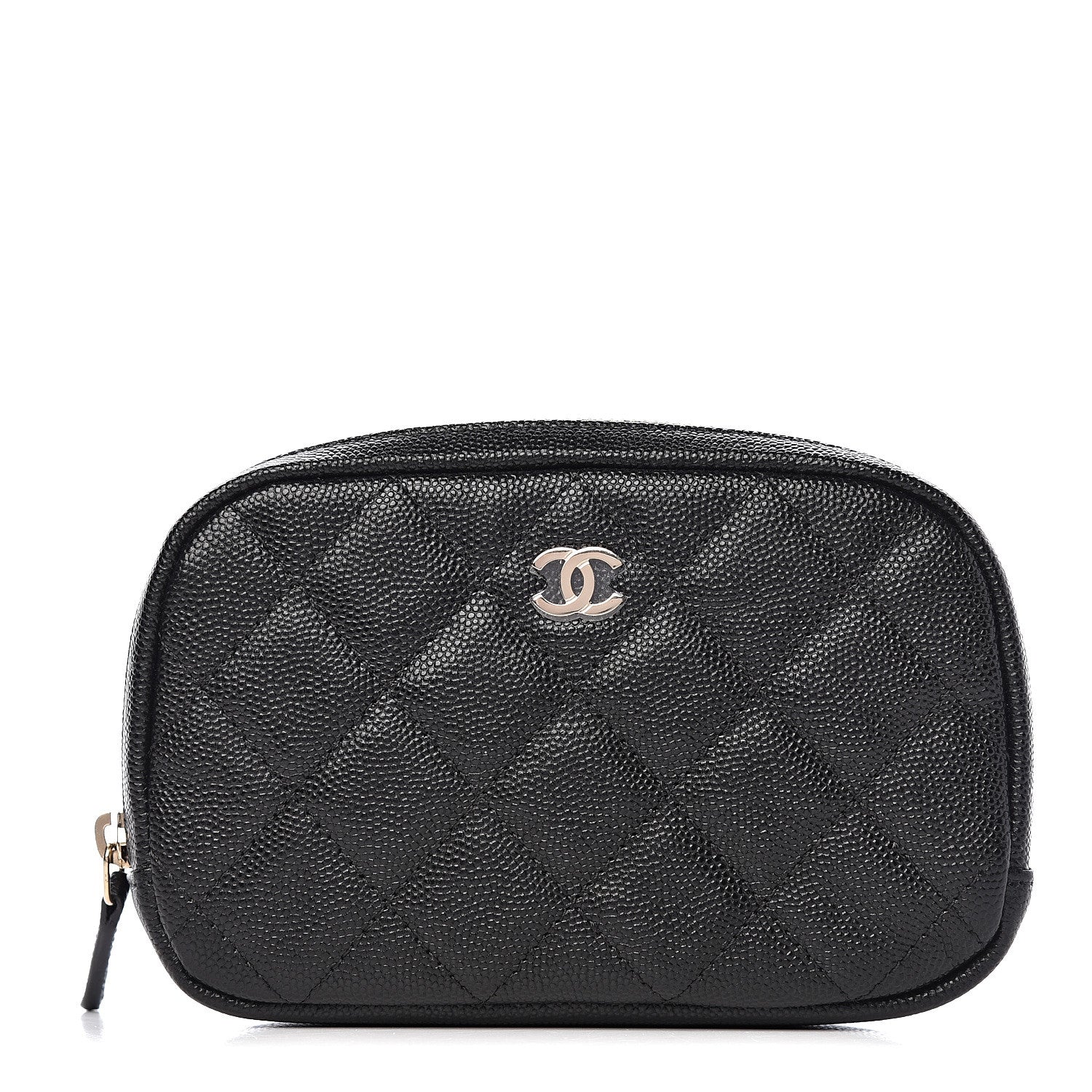 Chanel Caviar Quilted Small Curvy Pouch Cosmetic Case Black 1 of 7