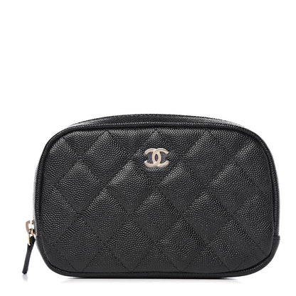 Chanel Caviar Quilted Small Curvy Pouch Cosmetic Case Black 1 of 7