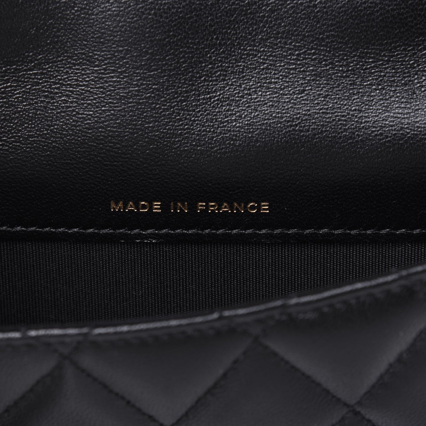 Lambskin Quilted Top Handle Flap Coin Purse With Chain Black
