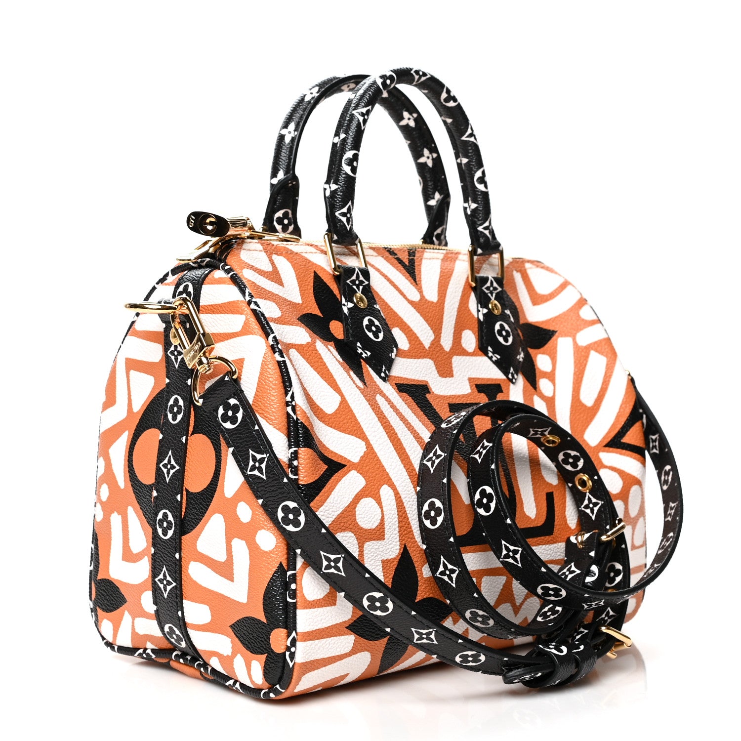 Louis Vuitton Monogram Giant Crafty Speedy Bandouliere 25 Creme Caramel 3 of 11