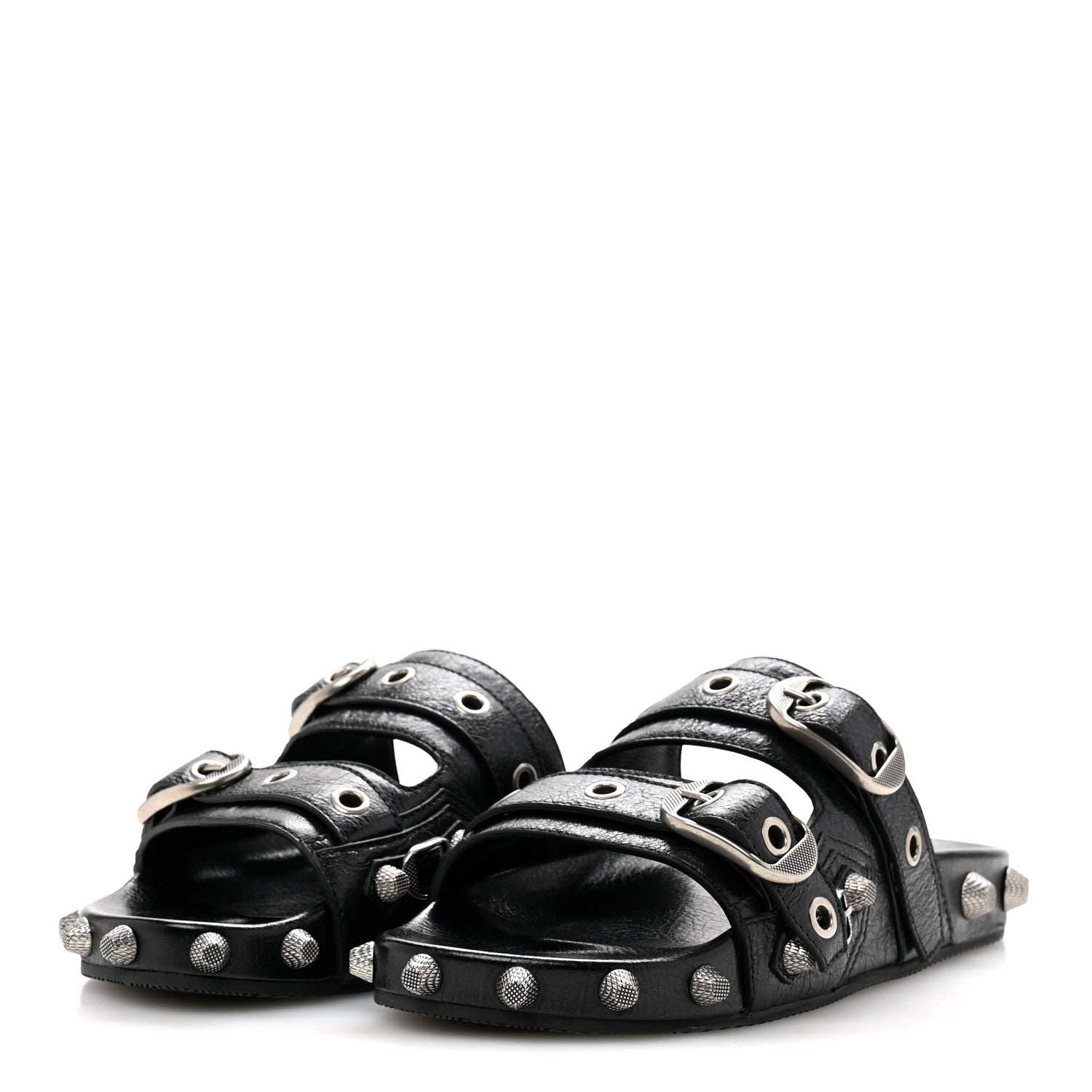 Balenciaga Agneau Arena Cagole Mens Slide Sandals 43 Black 4 of 9