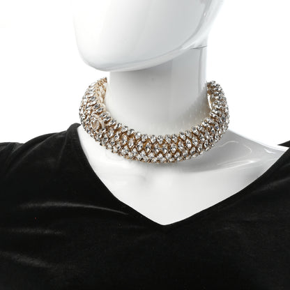Chanel Pearl Crystal CC Choker Necklace Gold 2 of 5