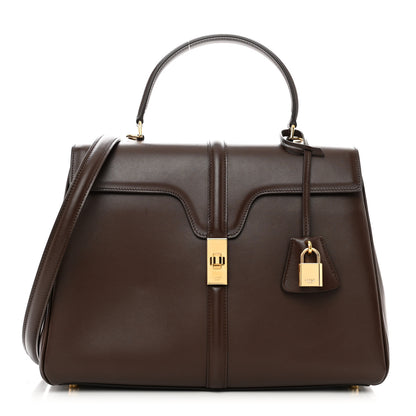 Celine Satinated Calfskin Medium 16 Top Handle Bag Brown 1 of 13