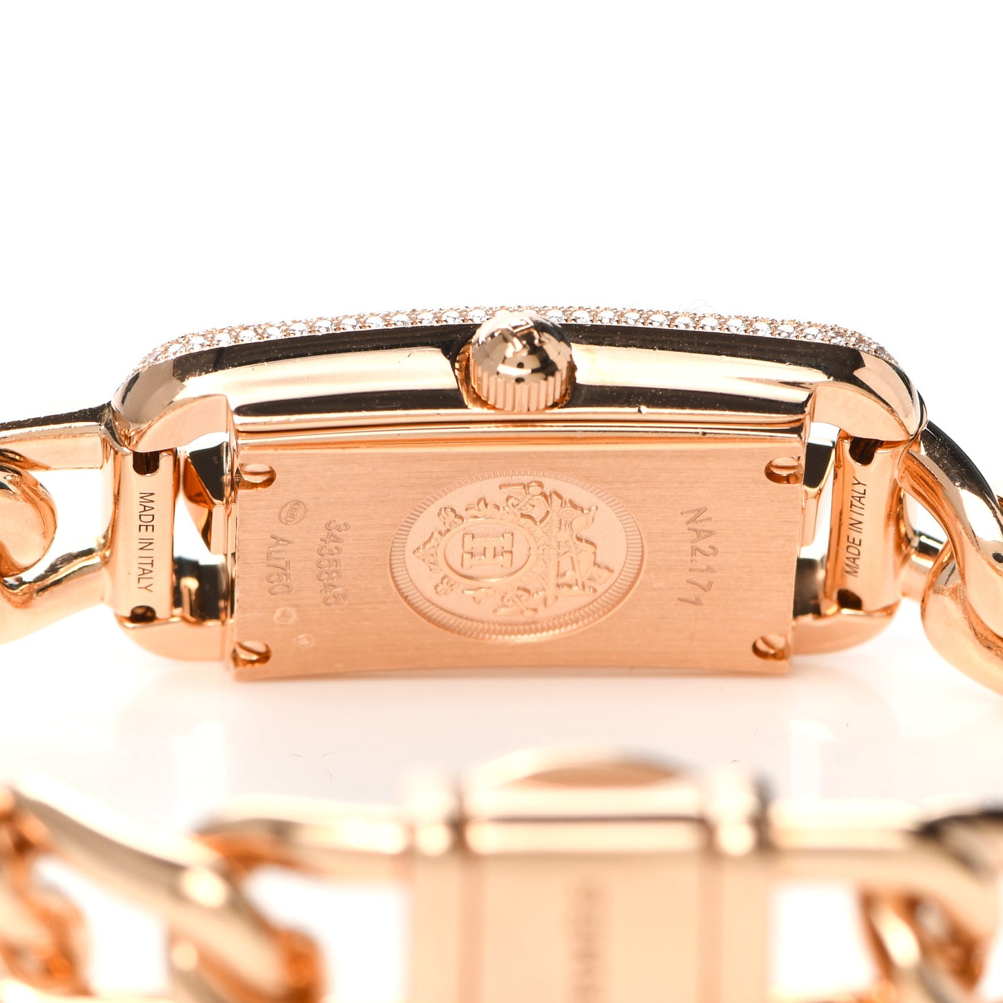 18K Rose Gold Diamond Mother of Pearl 17mm Nantucket Quartz Watch