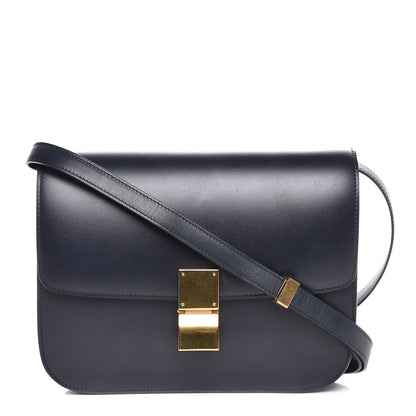 Celine Box Calfskin Medium Classic Box Flap Bag Navy 1 of 7