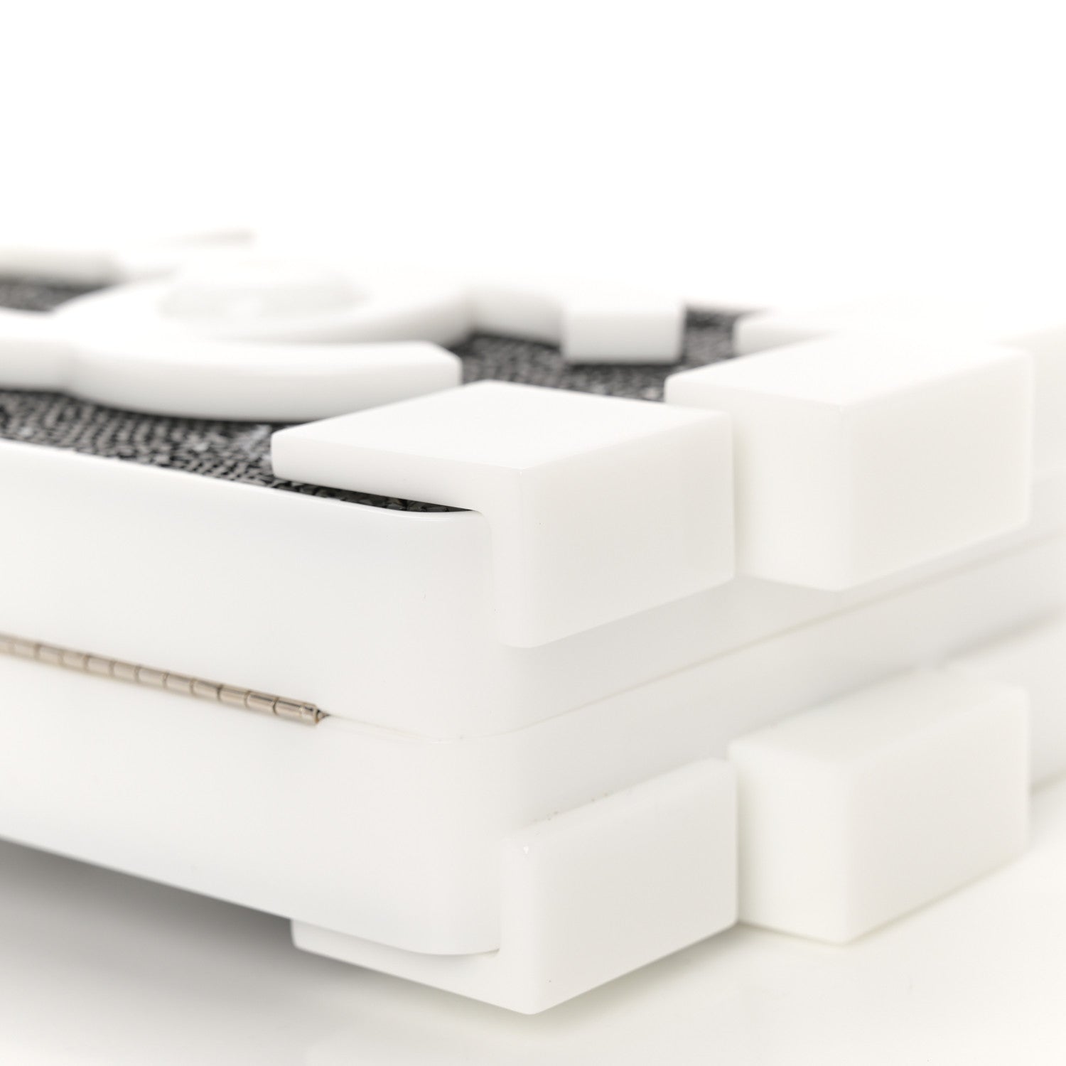 Chanel Plexiglass Crystal Lego Clutch White Black 19 of 26