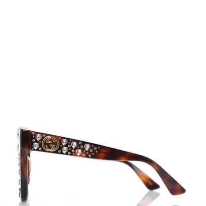 Gucci Acetate Hearts Cat Eye Sunglasses GG0116S Havana 3 of 8