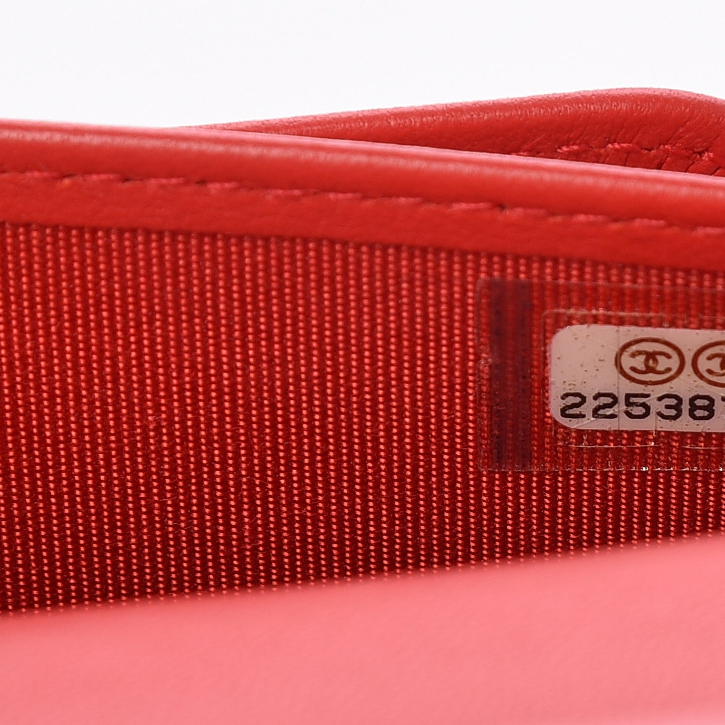 Lambskin Quilted Large Zip Around Organizer Wallet Red