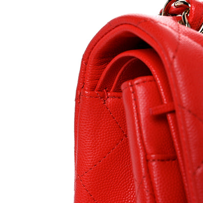Chanel Caviar Quilted Jumbo Double Flap Red 15 of 15