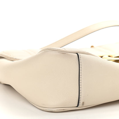 Gucci Calfskin Matelasse Studded Medium GG Marmont Shoulder Bag White 8 of 12