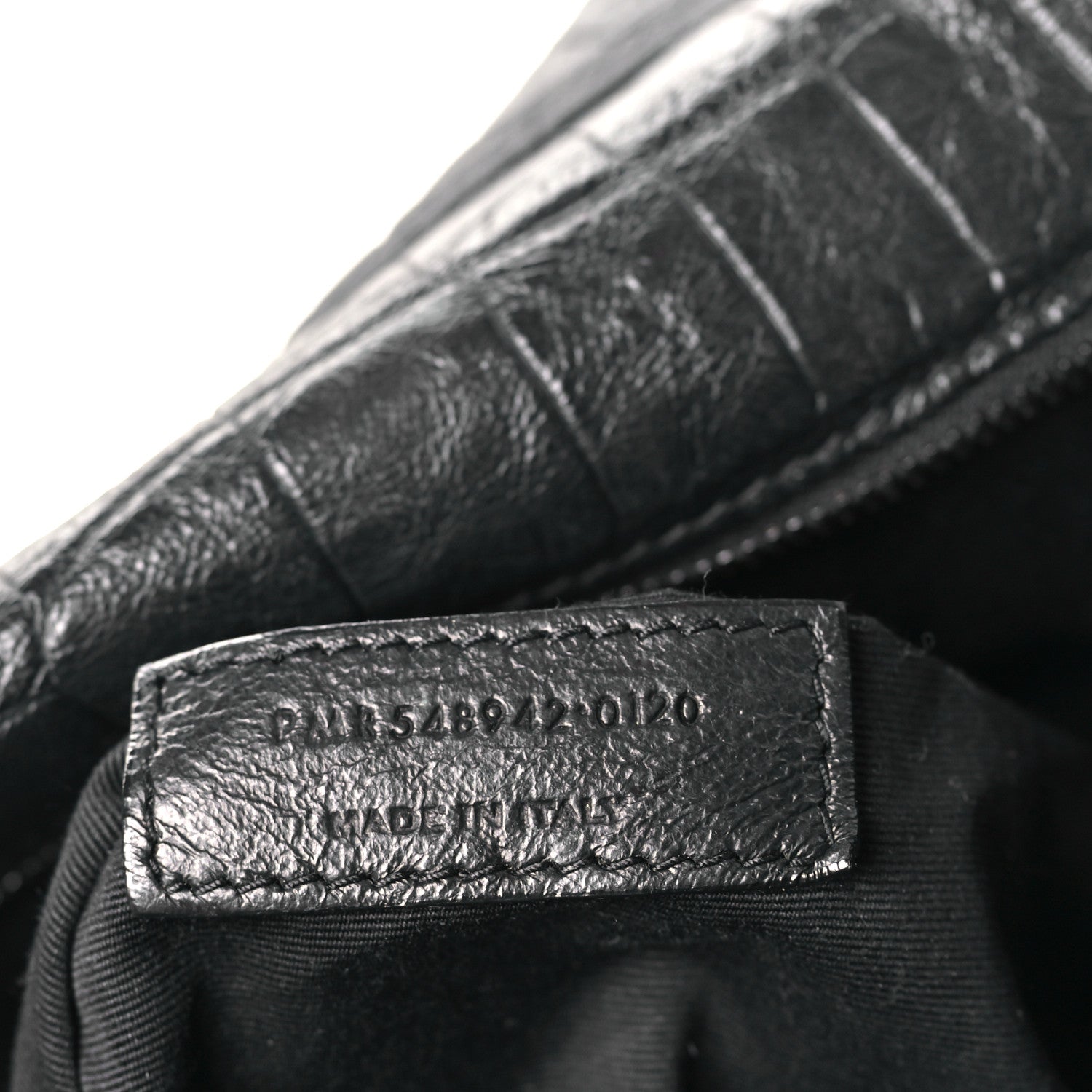 Saint Laurent Crocodile Embossed Lambskin Monogram Medium Niki Chain Satchel Black 7 of 10