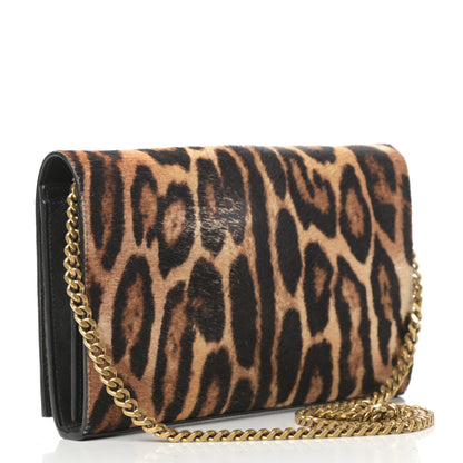 Saint Laurent Calf Hair Monogram Chain Wallet Leopard 3 of 13