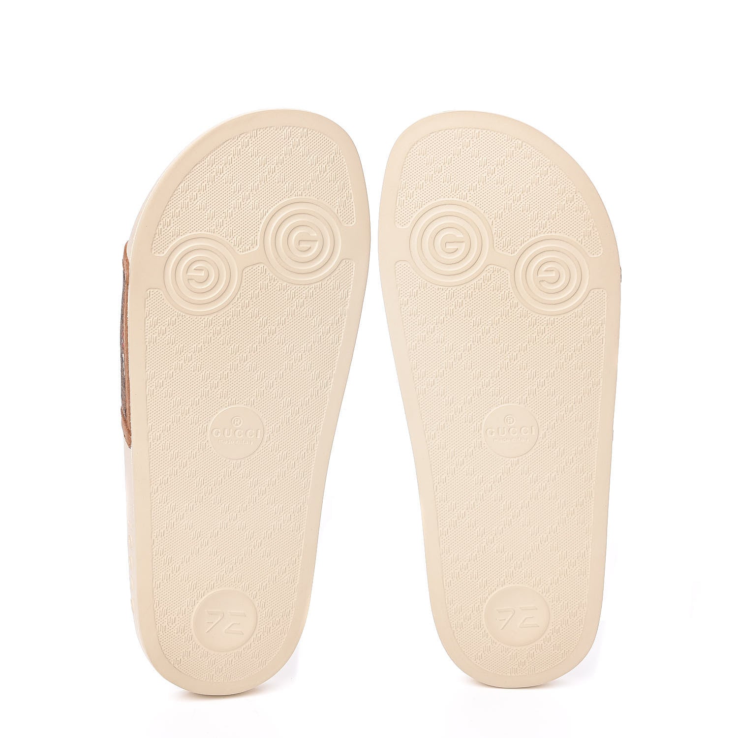 Gucci X DISNEY Mini Vintage GG Supreme Monogram Mickey Mouse Womens Slide Sandals 37 Beige Vintage Sun Oil 5 of 11