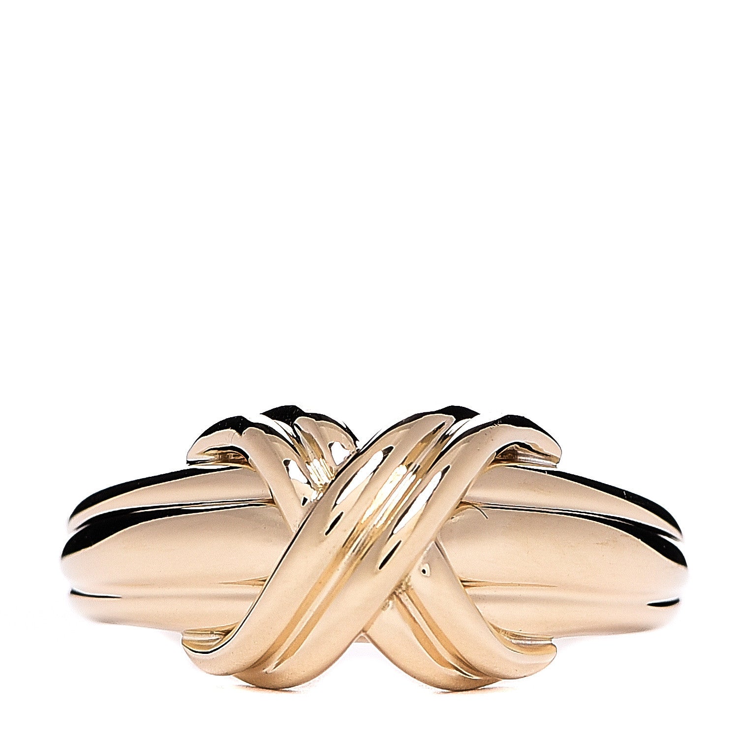 Tiffany 18K Yellow Gold Signature X Ring 54 7 1 of 4