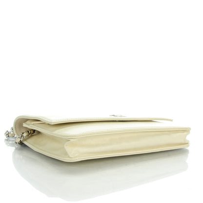 Chanel Caviar Sevruga Wallet On Chain WOC White 4 of 7