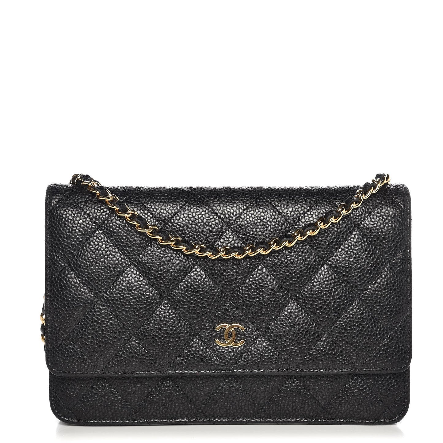 Caviar Quilted Wallet On Chain WOC Black