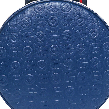 Gucci Textured Dollar Calfskin Web Debossed GG Kids Backpack Blue Agata 7 of 9
