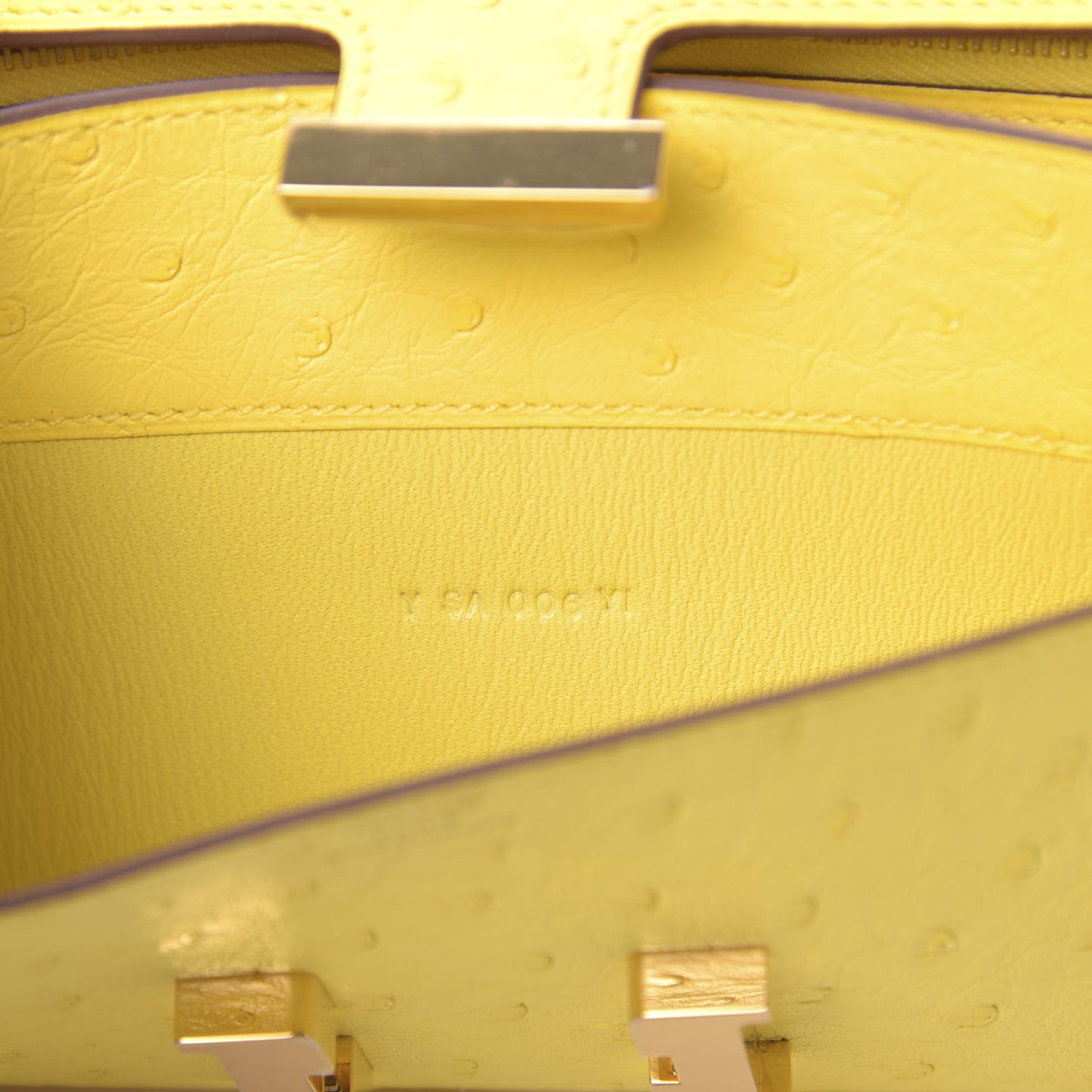 Ostrich Constance Long Wallet To Go Jaune Citron