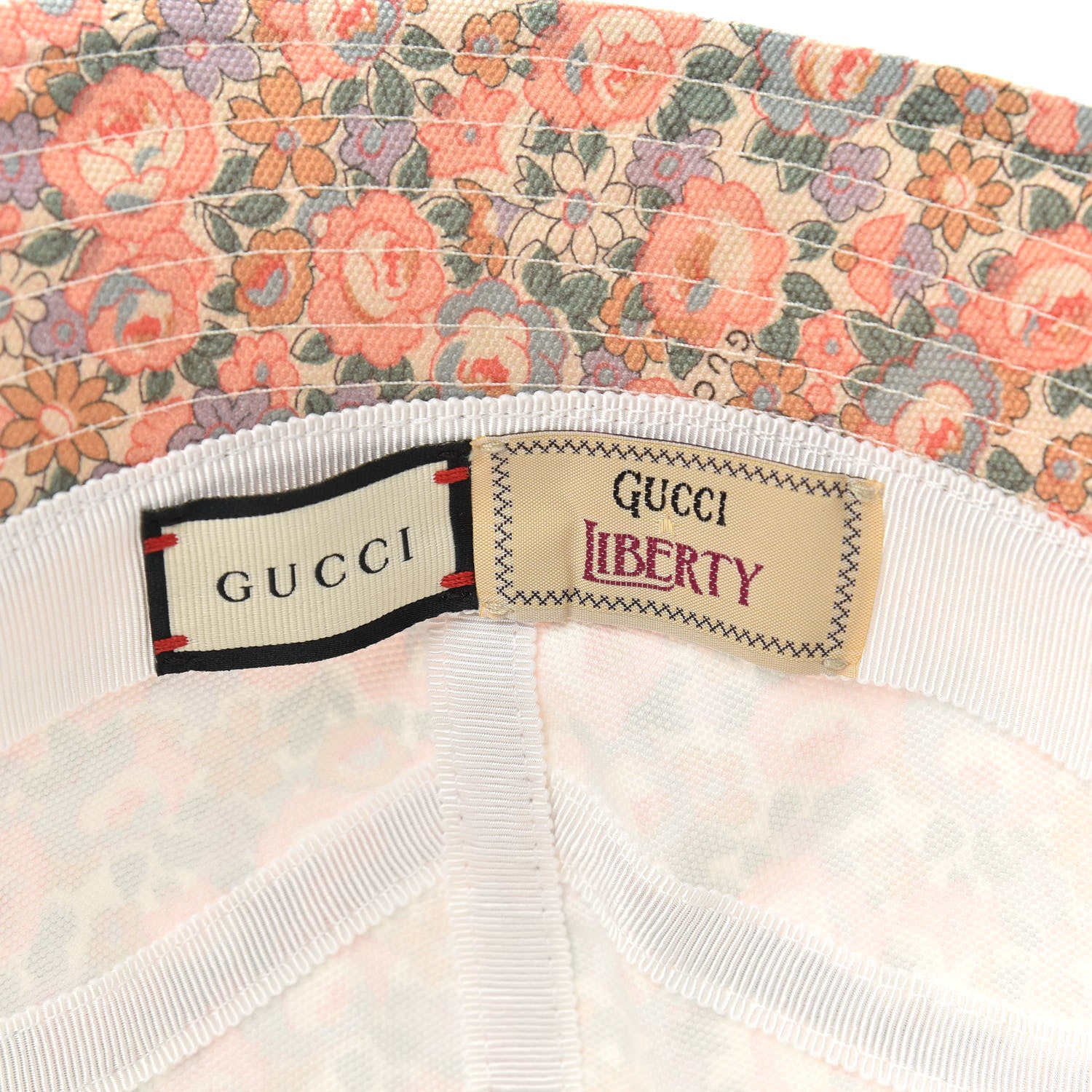 Gucci X LIBERTY OF LONDON Canvas Infinity Abbey Bucket Hat M Perfect Pink Ivory 6 of 8