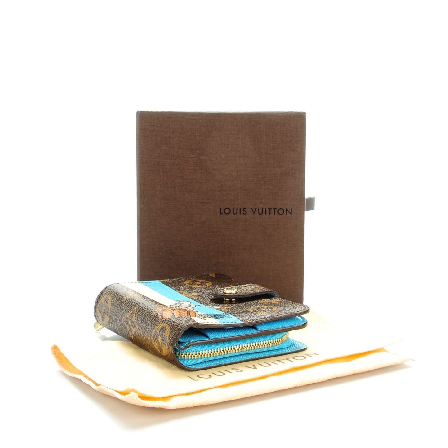 Monogram Groom Compact Zip Wallet Blue