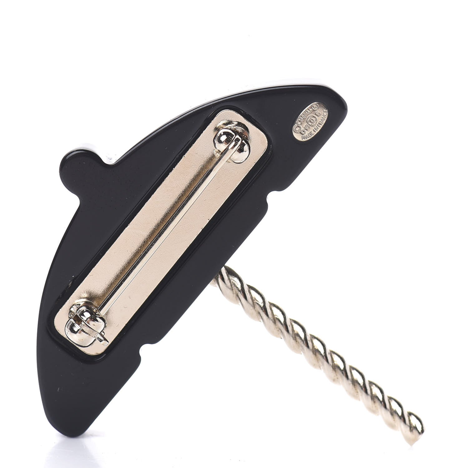 Chanel Resin Pearl Umbrella Brooch Gold Red White 3 of 4