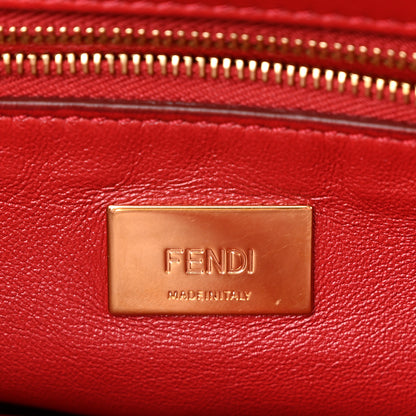 Fendi Ostrich Shiny Nappa Mini Peekaboo Iconic Satchel Fragola 6 of 10