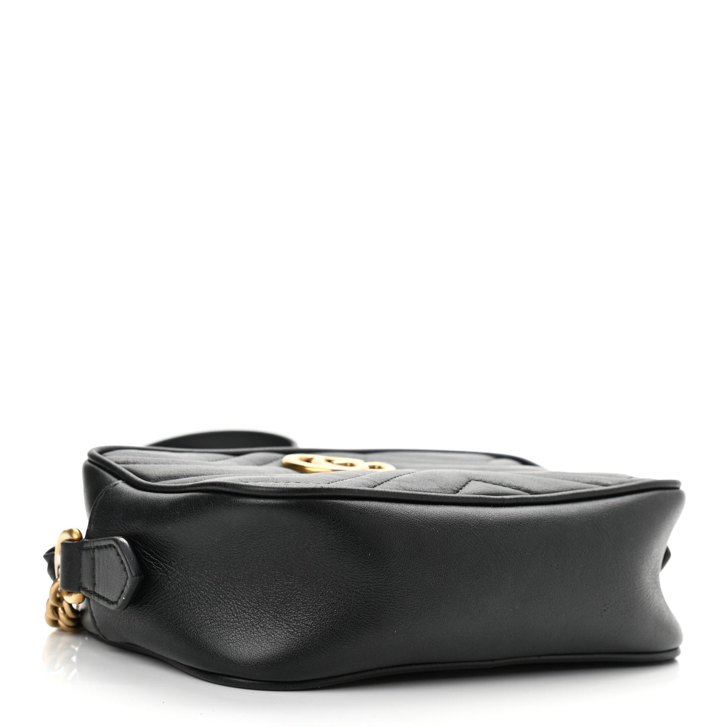 Calfskin Matelasse Mini GG Marmont Chain Shoulder Bag Black