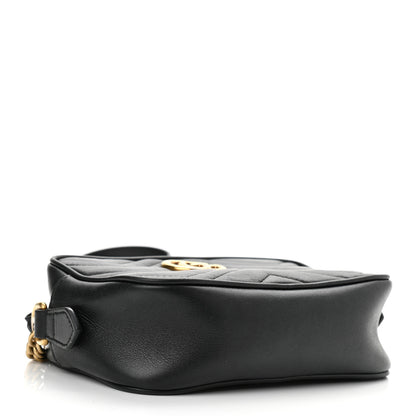 Gucci Calfskin Matelasse Mini GG Marmont Chain Shoulder Bag Black 4 of 10