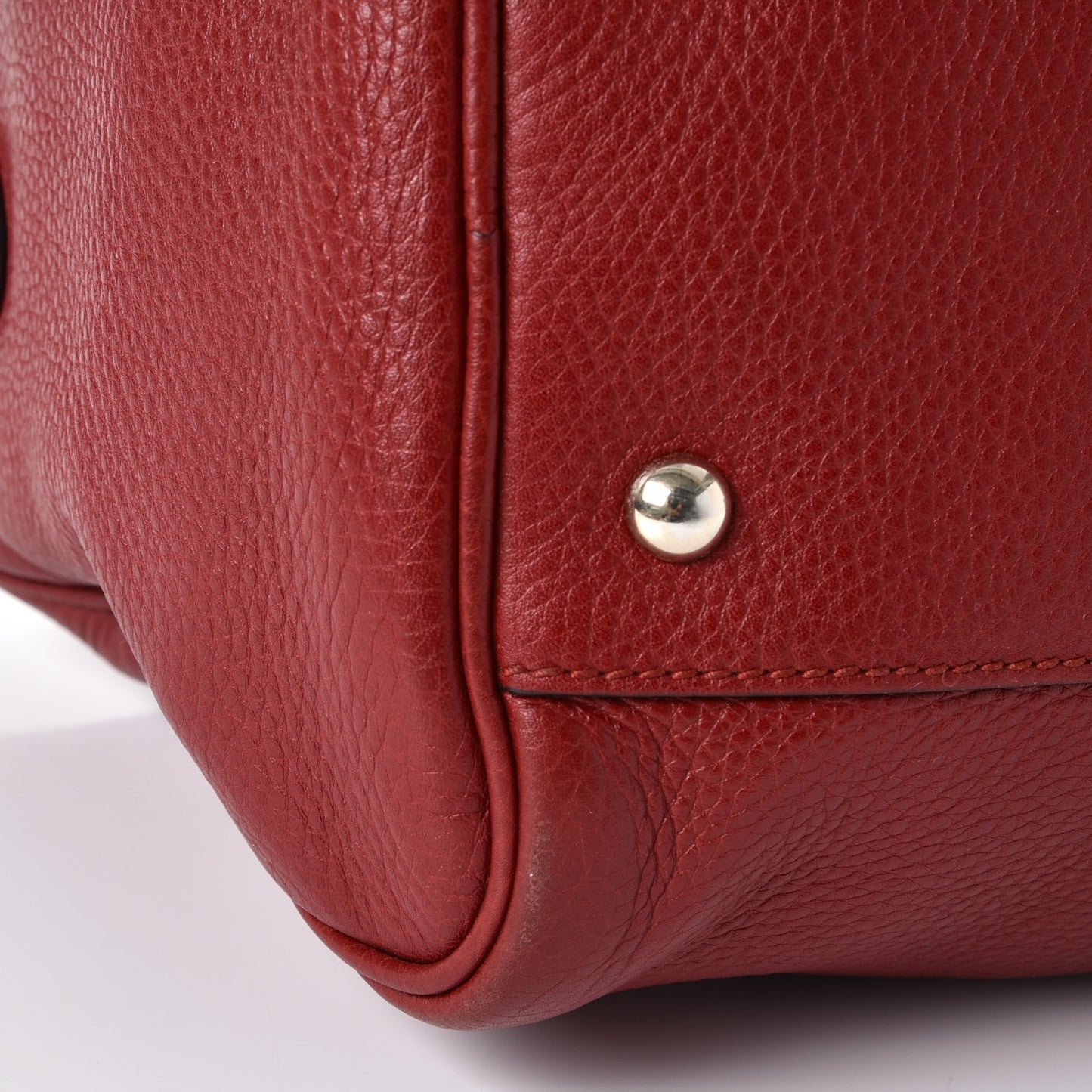 Calfskin Bamboo Medium Shopper Boston Red