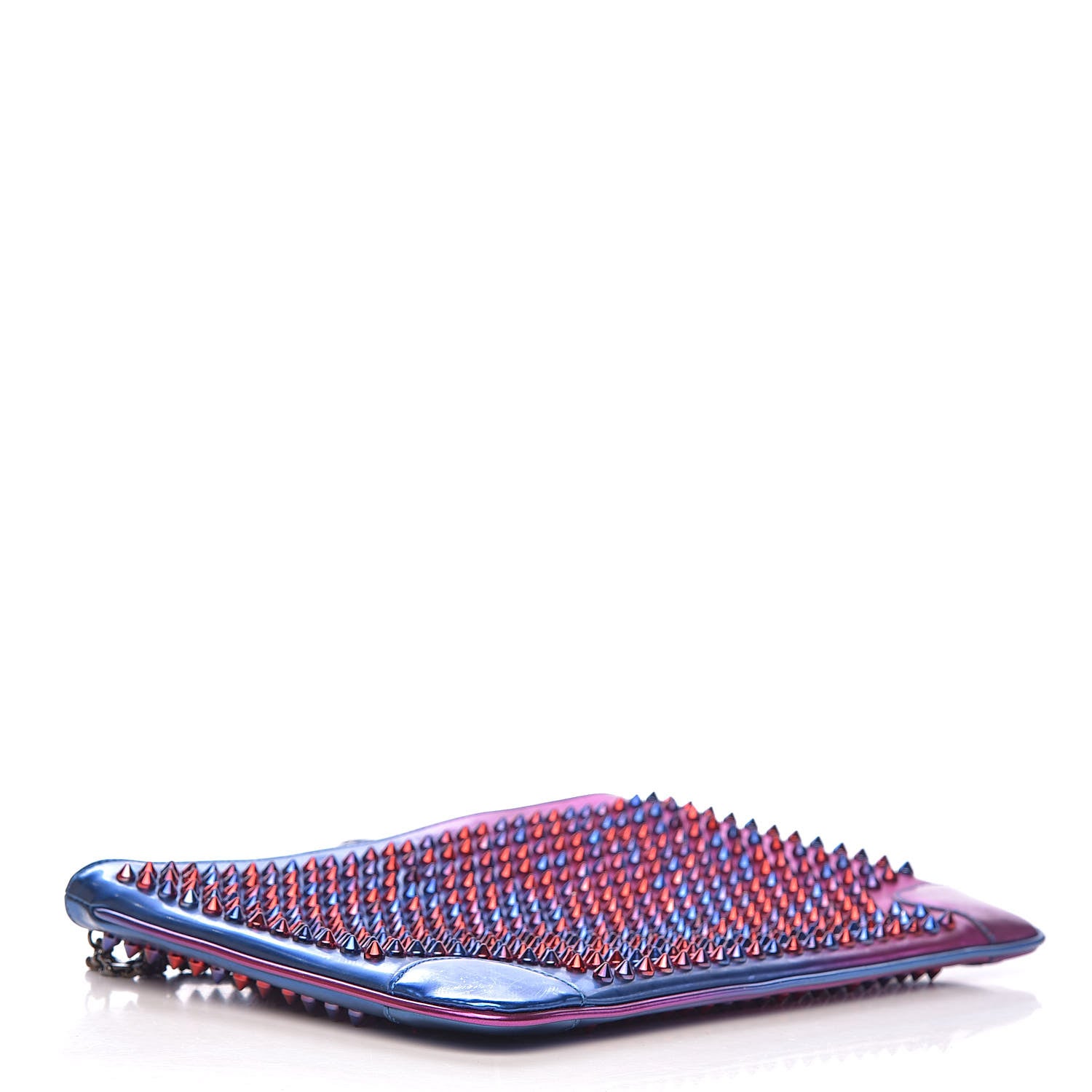 Christian Louboutin Patent Scarabe Loubiposh Spikes Chain Clutch Rose Digitale 4 of 11