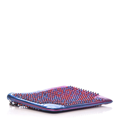 Christian Louboutin Patent Scarabe Loubiposh Spikes Chain Clutch Rose Digitale 4 of 11
