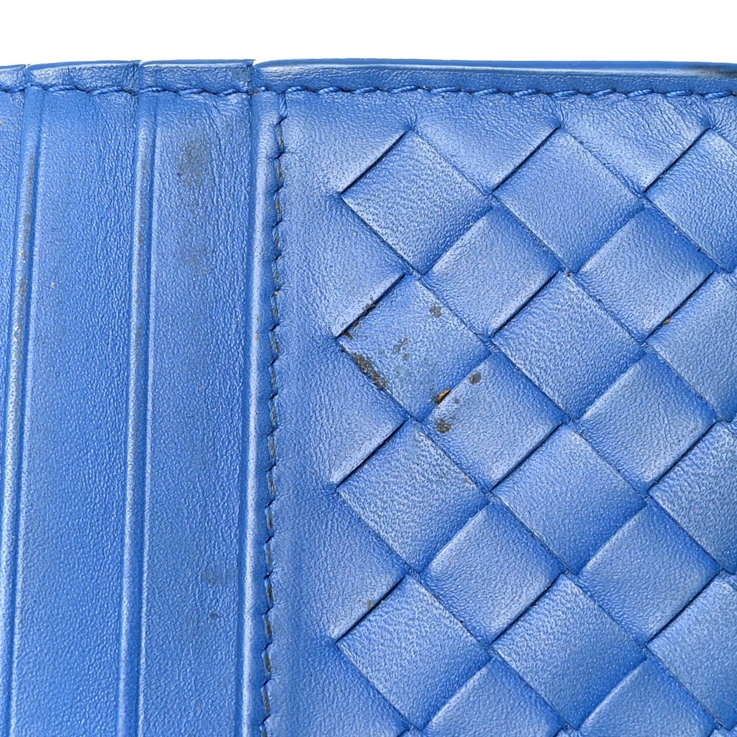 Nappa Intrecciato Continental Flap Wallet Bluette
