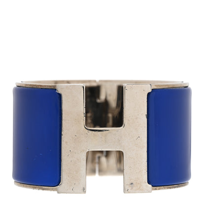 Hermes Enamel Extra Wide Clic Clac H Bracelet GM Bleu Electrique 1 of 7