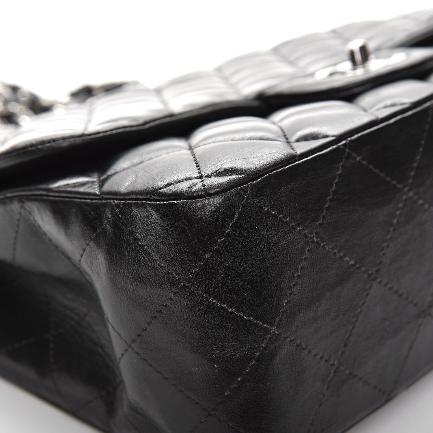 Chanel Lambskin Quilted Jumbo Single Flap Black 10 of 12
